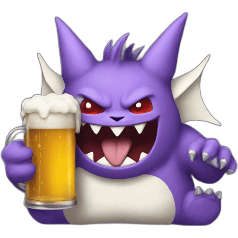 Gengar with beer emoji