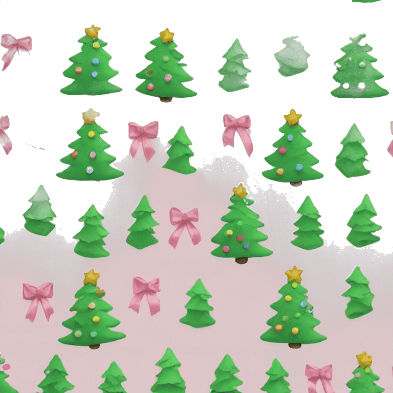 Christmas tree with pastel bows emoji