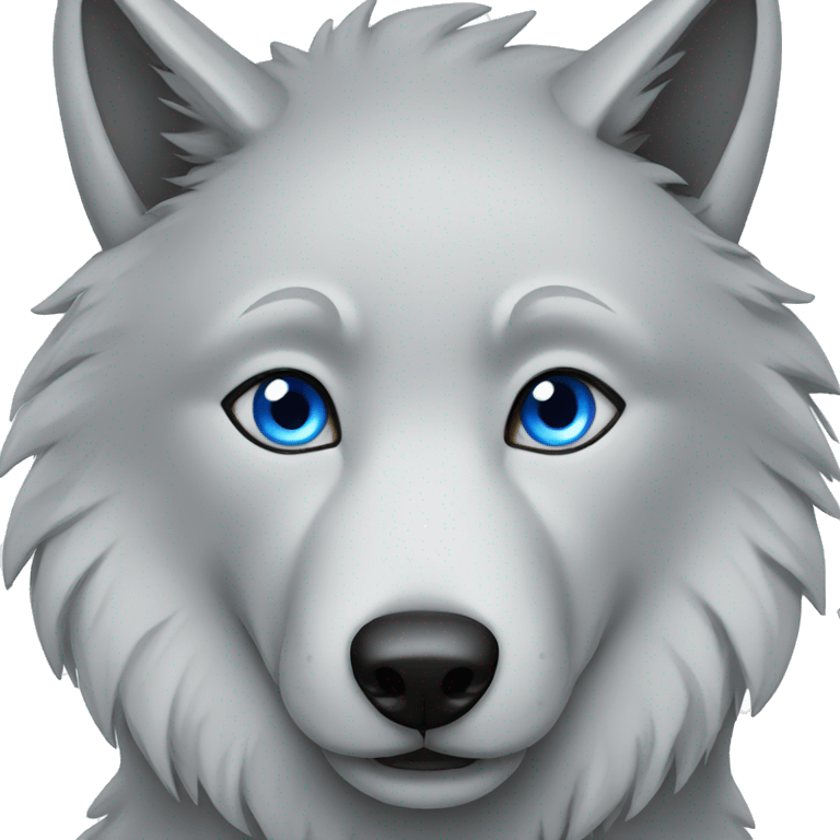 Wolf with blue eyes emoji