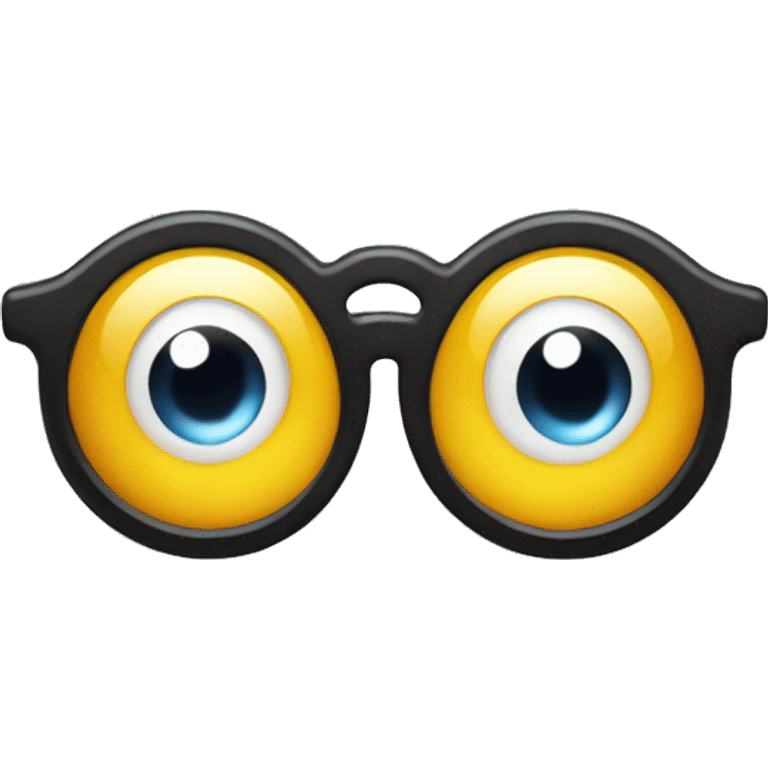 eye emoji with glasses, transparent background emoji