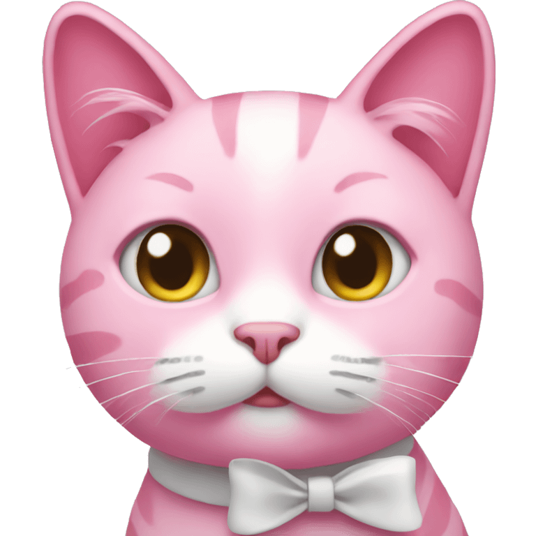 pink cat with white bow emoji