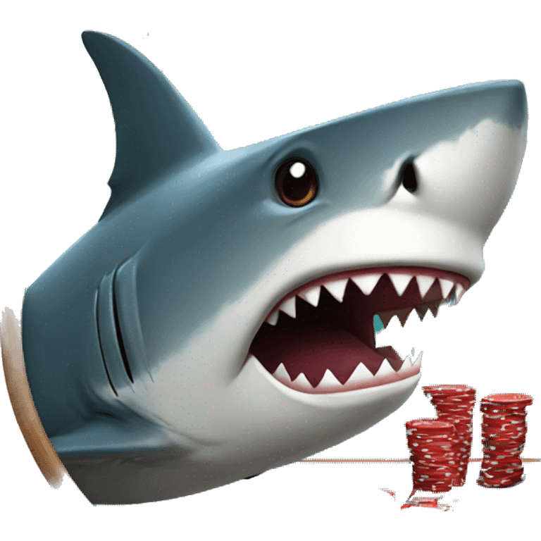 A Shark Playing poker emoji