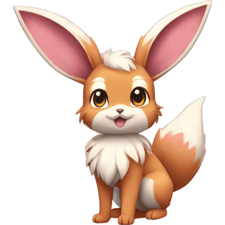 Sylveon-Eevee-Bunny-Fox-Pokémon full body emoji