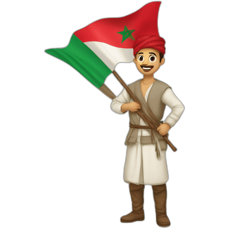 Marocain avec drapeau du Maroc emoji