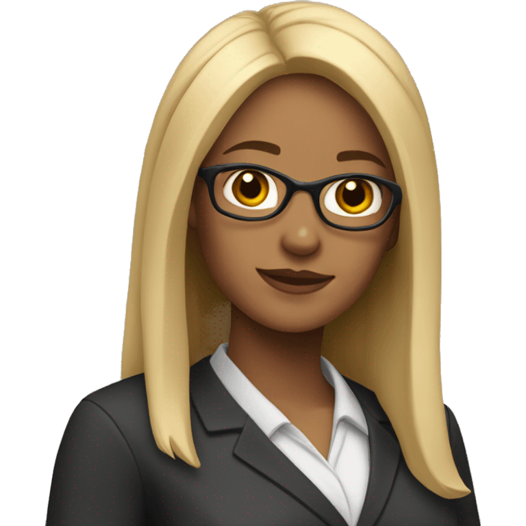 A female teacher with black and blonde hair, the skin is mid tone emoji