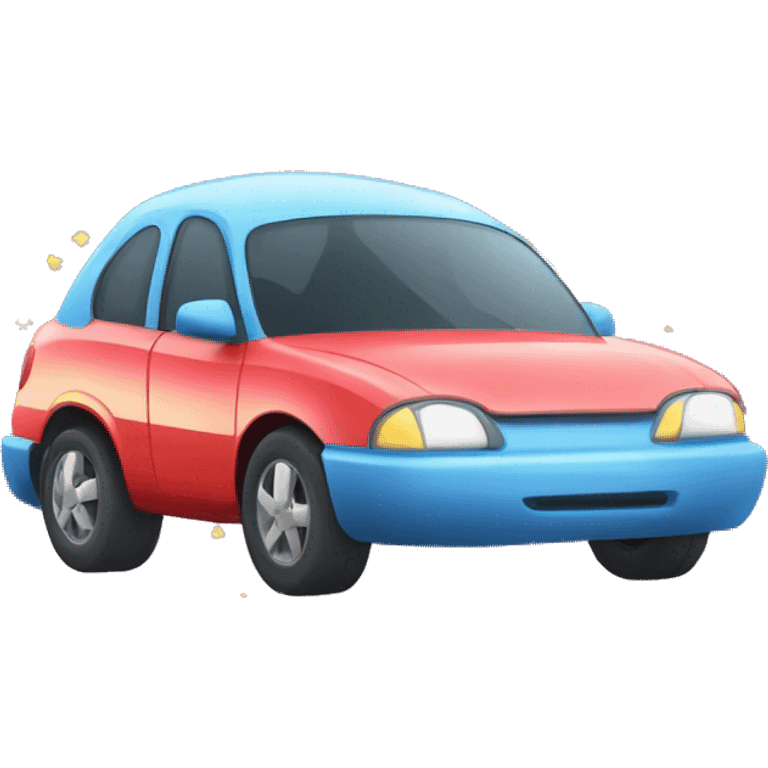 Movelend Car 🚗✨ - A cute, cartoonish car with a smiley face and sparkles around it. emoji