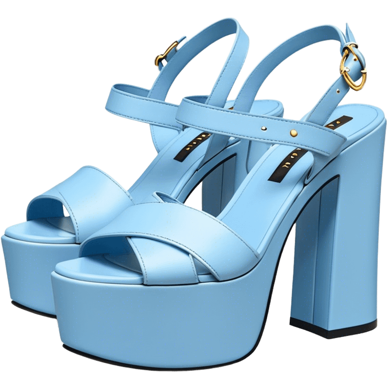 Platform Prada sandals pastel blue emoji