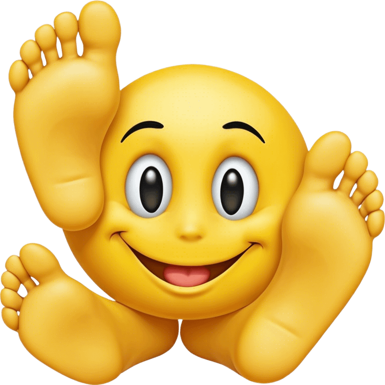 A smiley face with toes  emoji