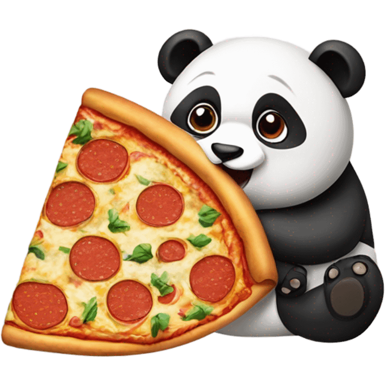 panda eating pizza emoji