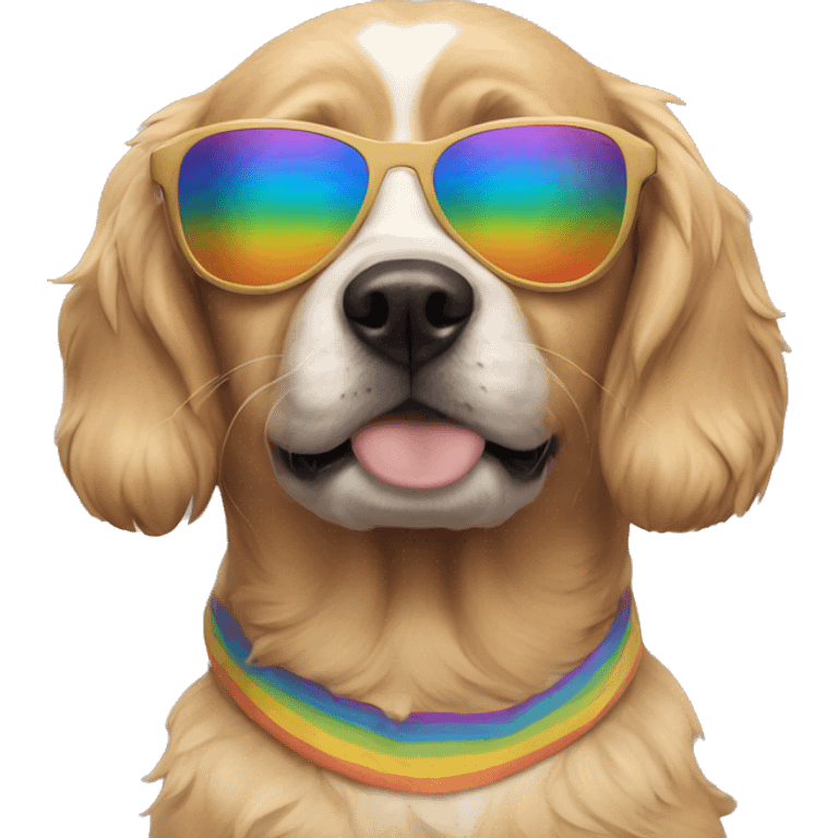 dog with rainbow sunglasses emoji