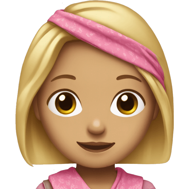 Girl with blond hair and pink bandana emoji