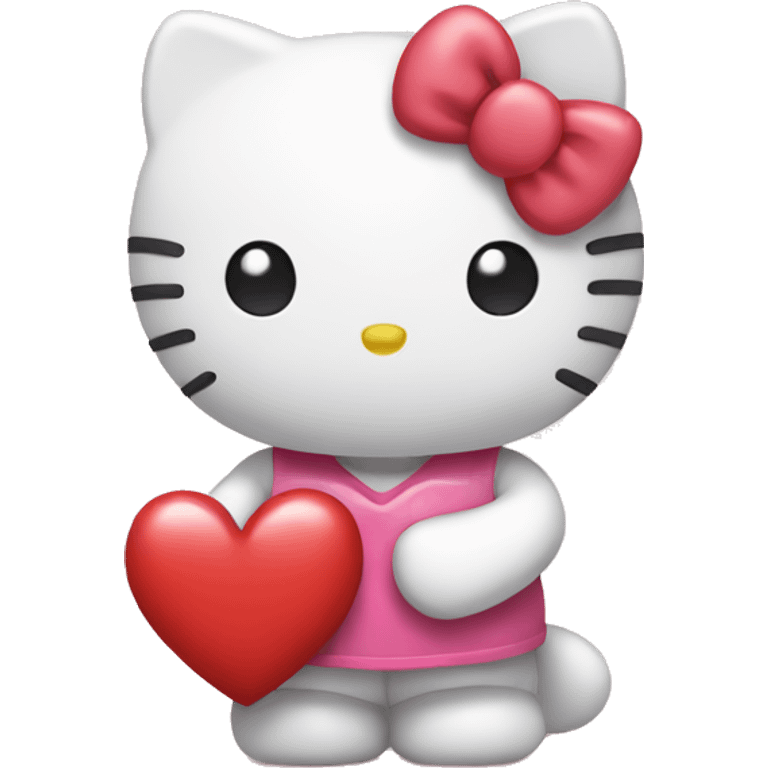 hello kitty holding heart  emoji