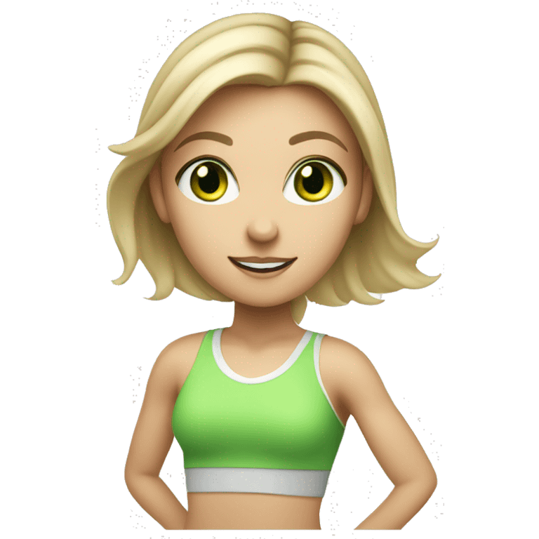 workout white girl playing tennis with green eyes emoji