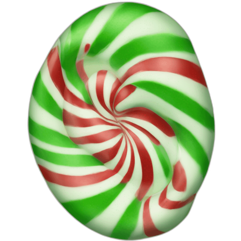 green and red peppermint candy emoji