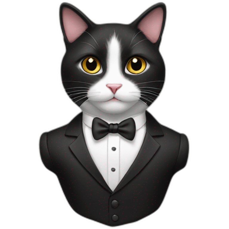 tuxedo cat, in a suit and tie emoji