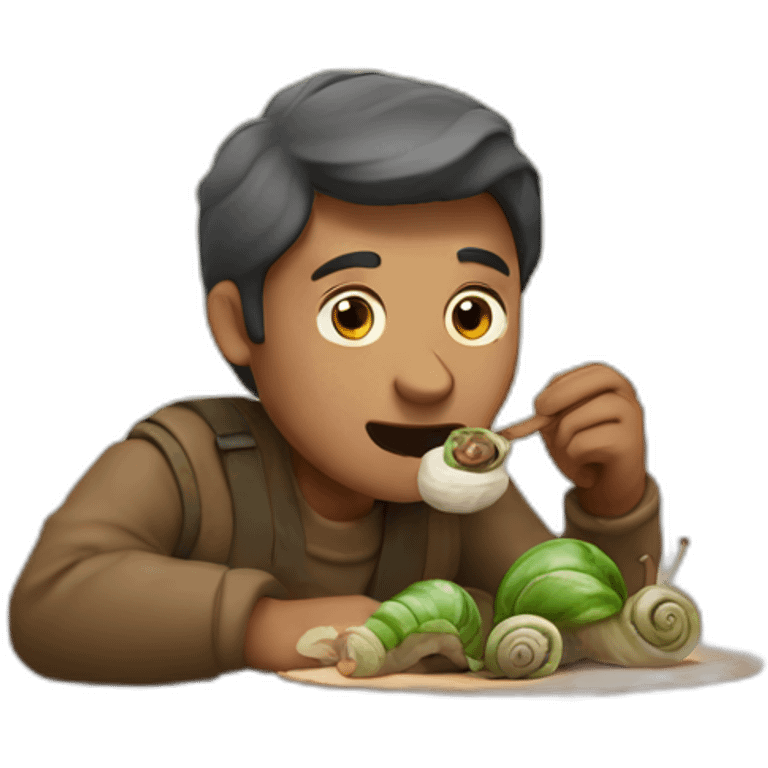 Steve eating snails emoji