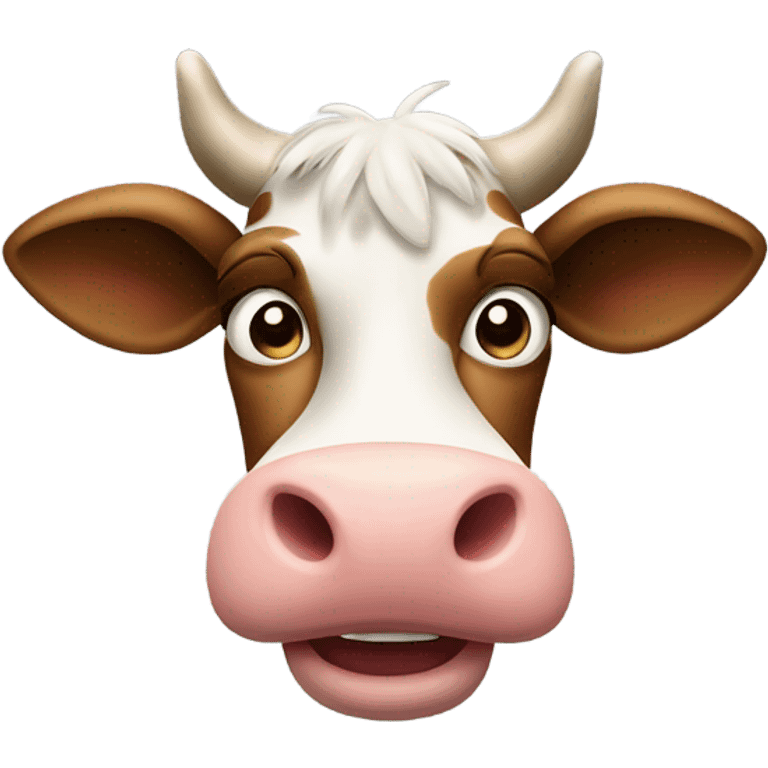 Crazy cow emoji