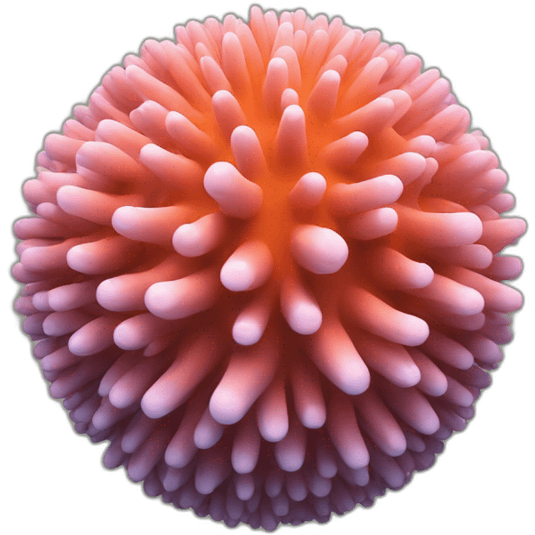 3d sphere with a cartoon Tropical coral skin texture emoji