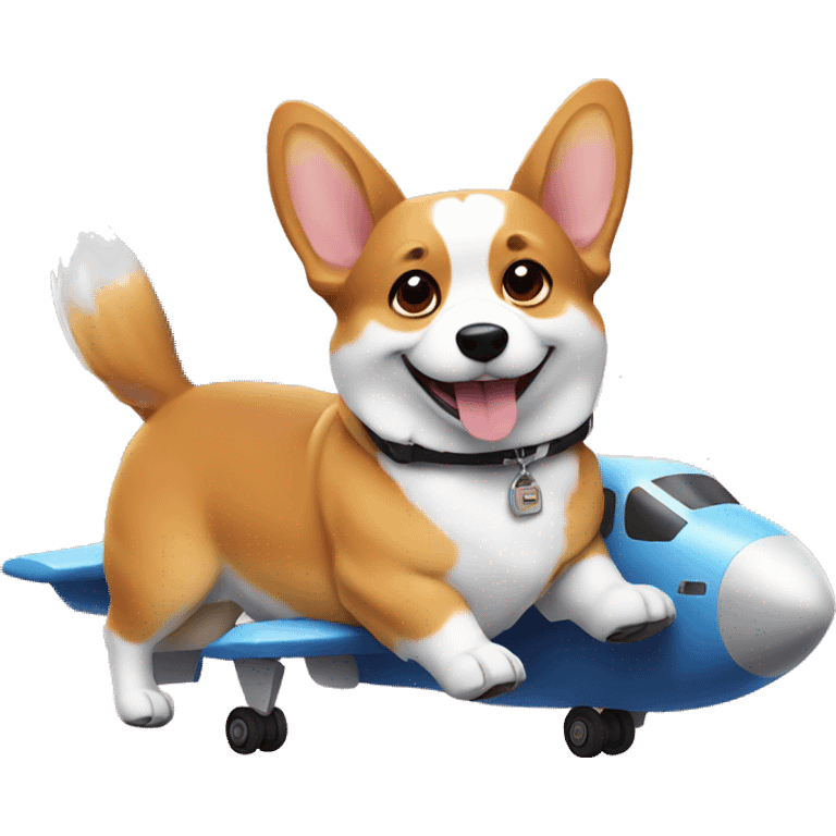 Corgi on a plane emoji