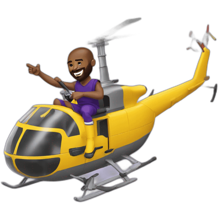 Kobe Bryant laughed while riding a helicopter emoji