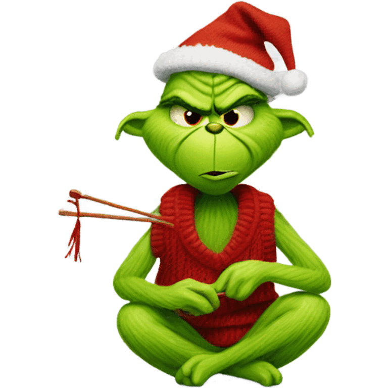 grinch knitting emoji