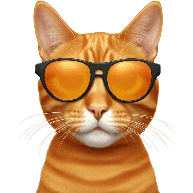 Orange cat with sunglasses  emoji