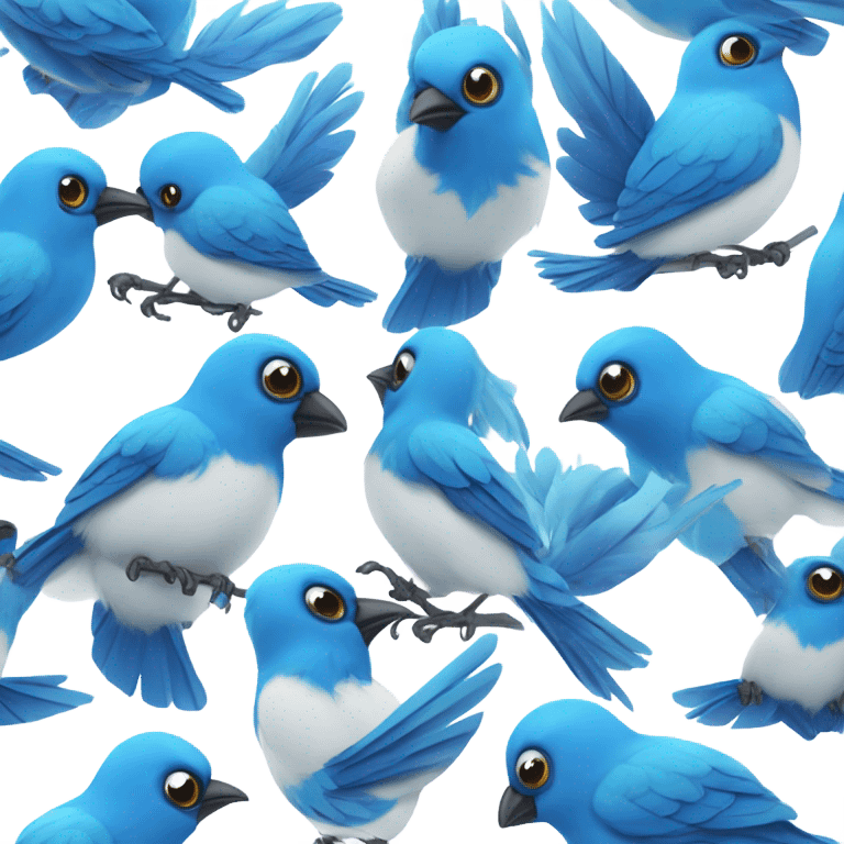 Blue Fairy wren bird  emoji