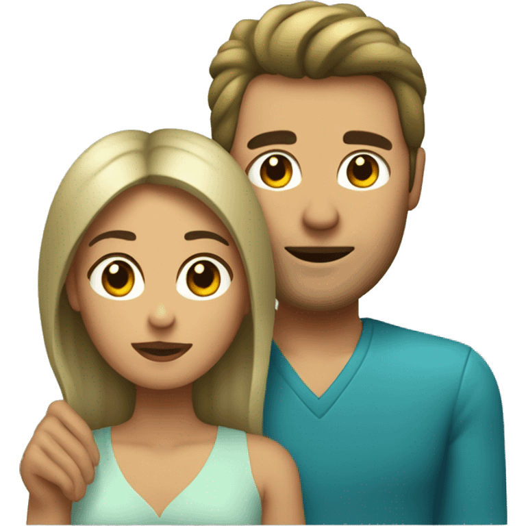 mujer con pelo azul agarrada de la mano con un hombre de pelo verde emoji