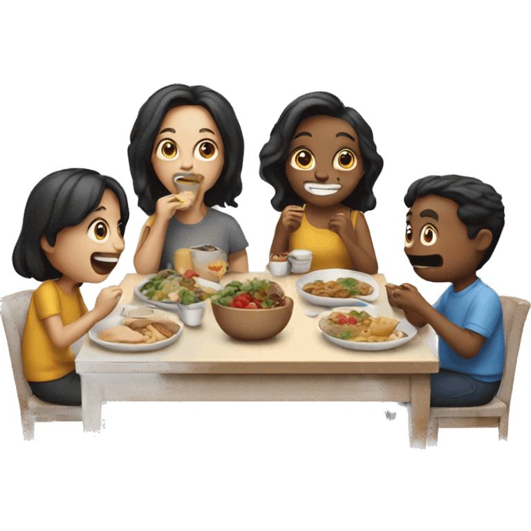 4 people eating  emoji