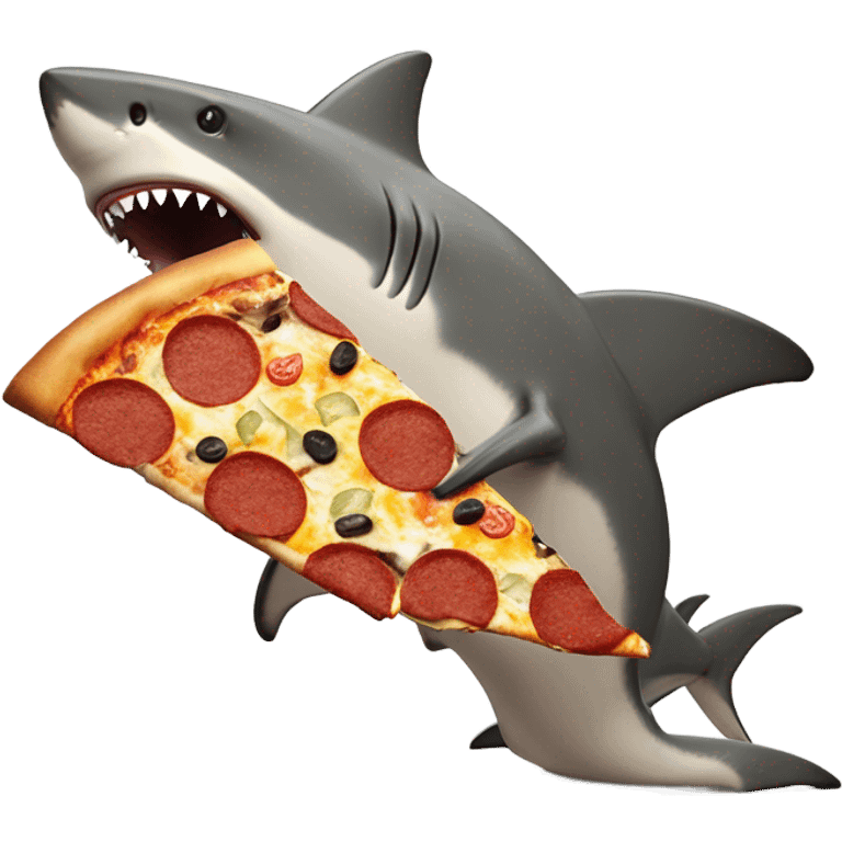 Shark eating pizza riding a horse emoji