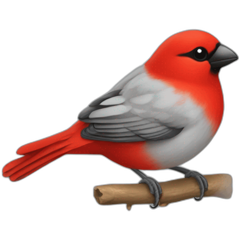 pico de un pájaro cardenal rojo emoji