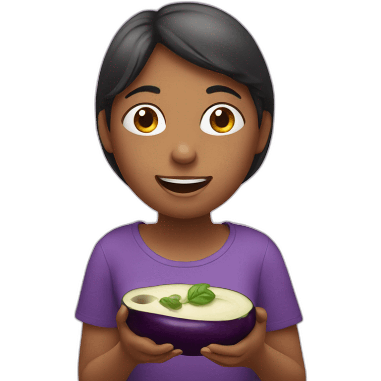 Girl eat eggplant emoji