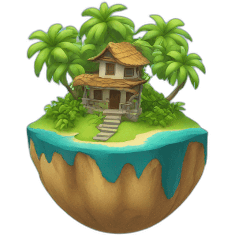 world with an island on the top emoji