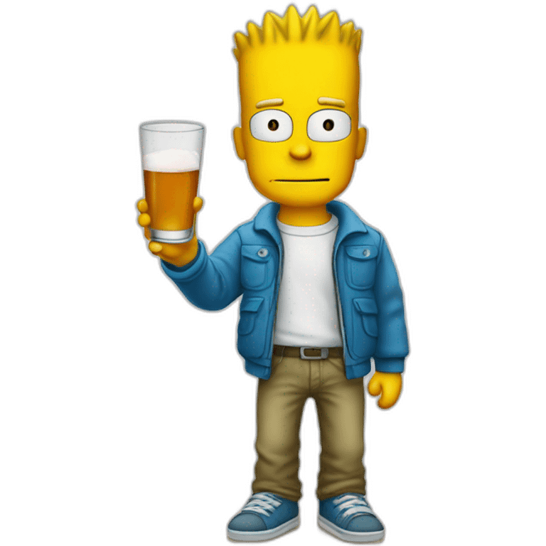 Bart simson avec un verre emoji