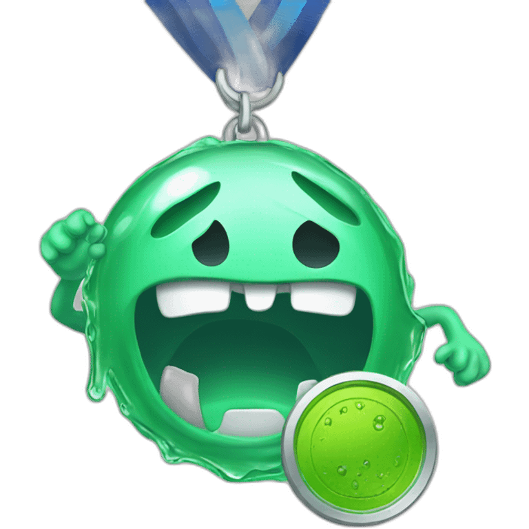 angry slime with silver medal emoji