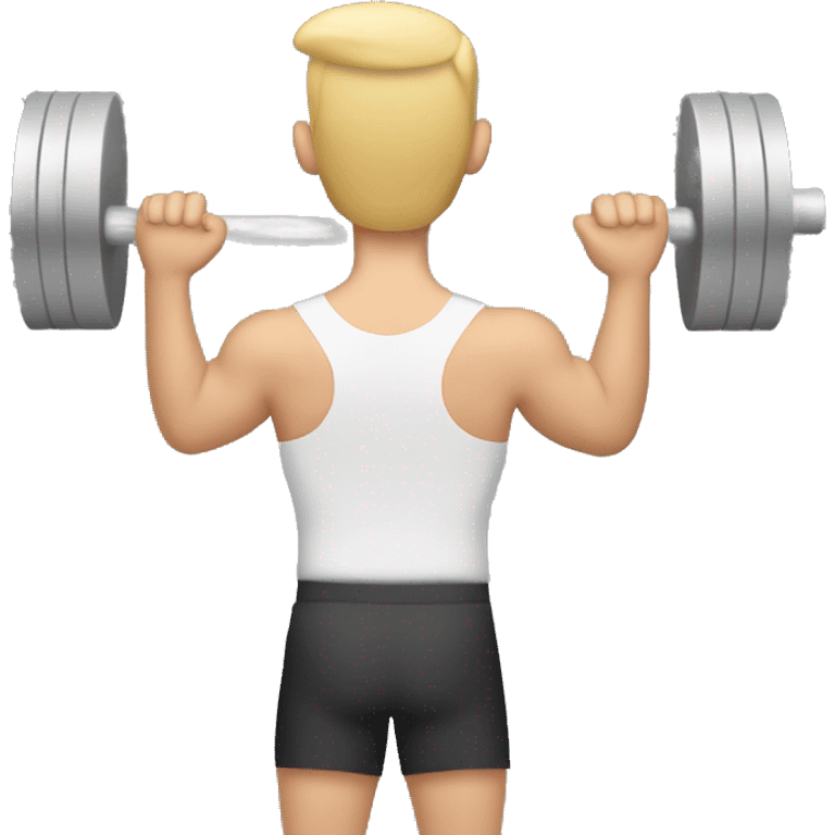 white guy doing shoulder press viewed from back emoji