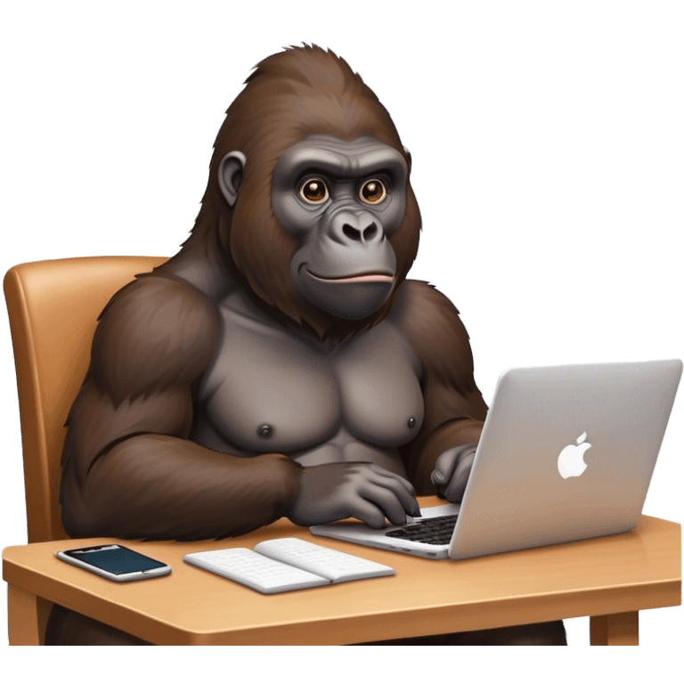 gorilla working from home emoji