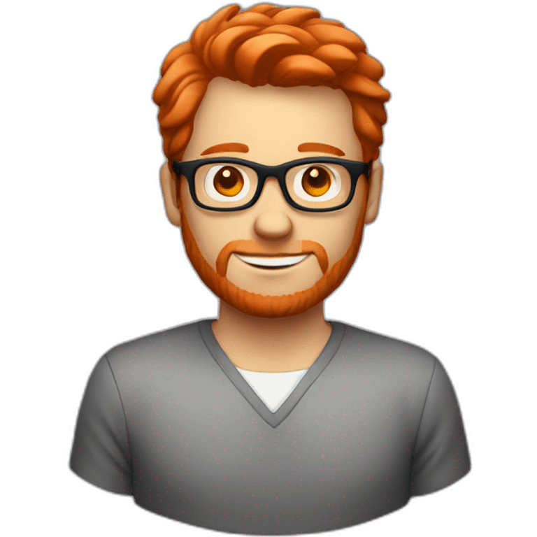 white guy with red head and dark glasses emoji