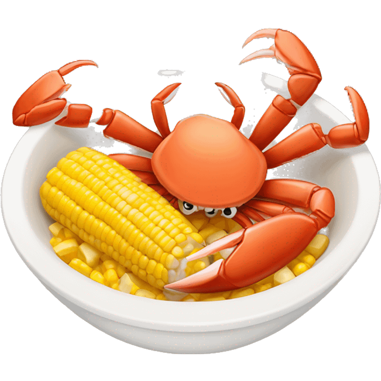 Bowl with crab legs and corn and potatoes  emoji