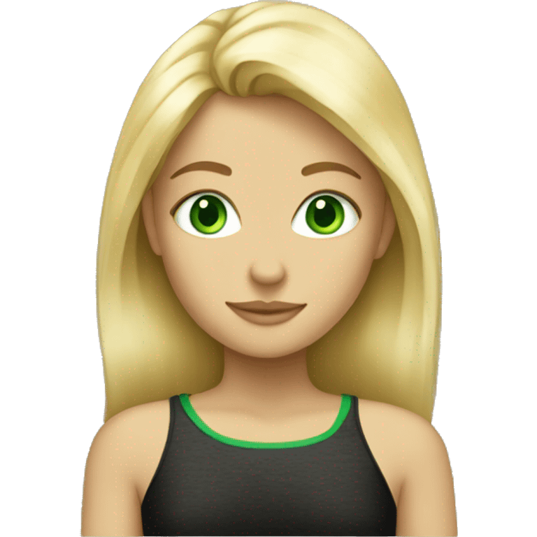 Blonde girl with green eyes emoji