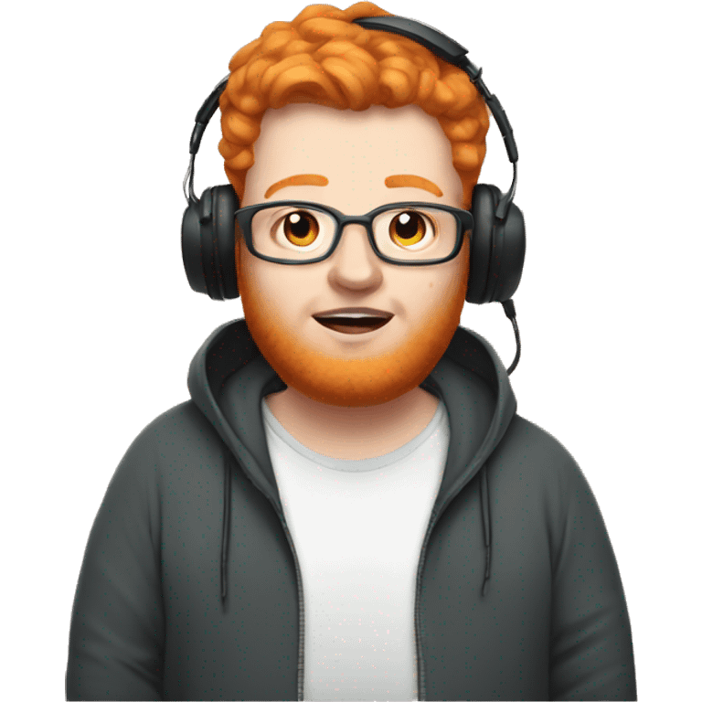 obese ginger twitch streamer wearing headset and hoodie emoji