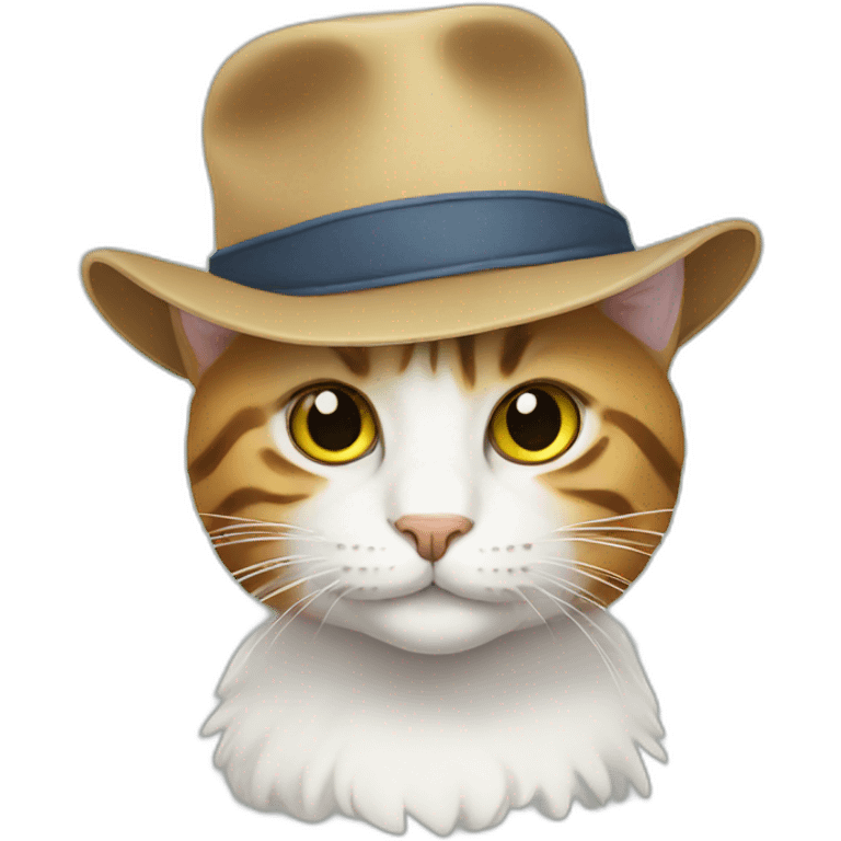 Travel cat with hat emoji