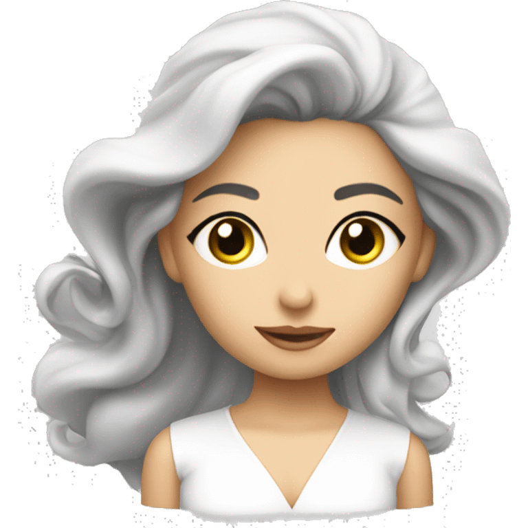 Mujer blanca poniéndose perfume emoji