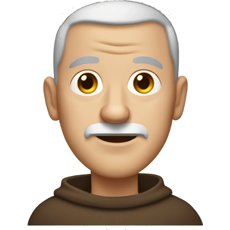 A middle-aged white male friar with a grizzled appearance, buzz cut, and a square jaw. emoji