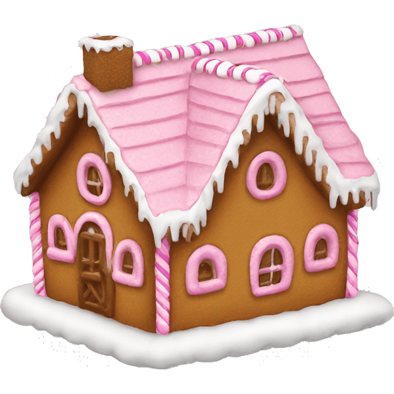 Gingerbread house pink emoji