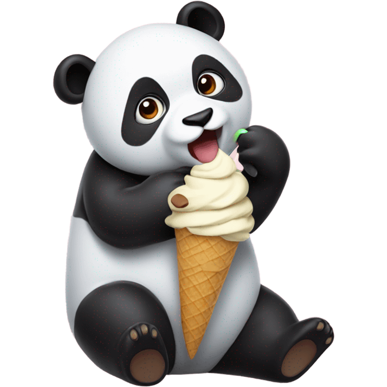 Panda eating ice cream emoji