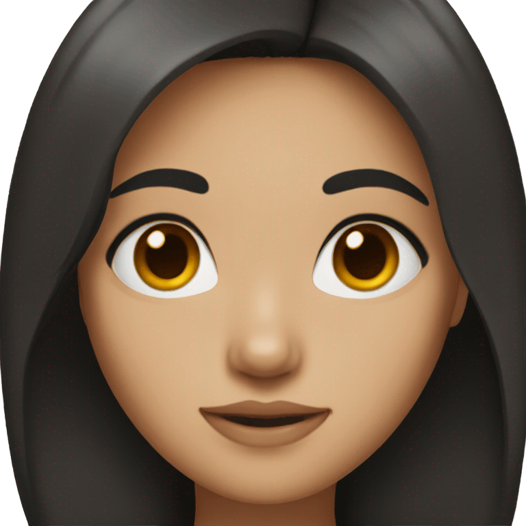 girl with black hair and brown eyes  emoji