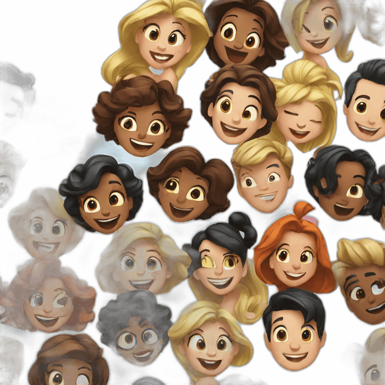 Disney characters having fun emoji