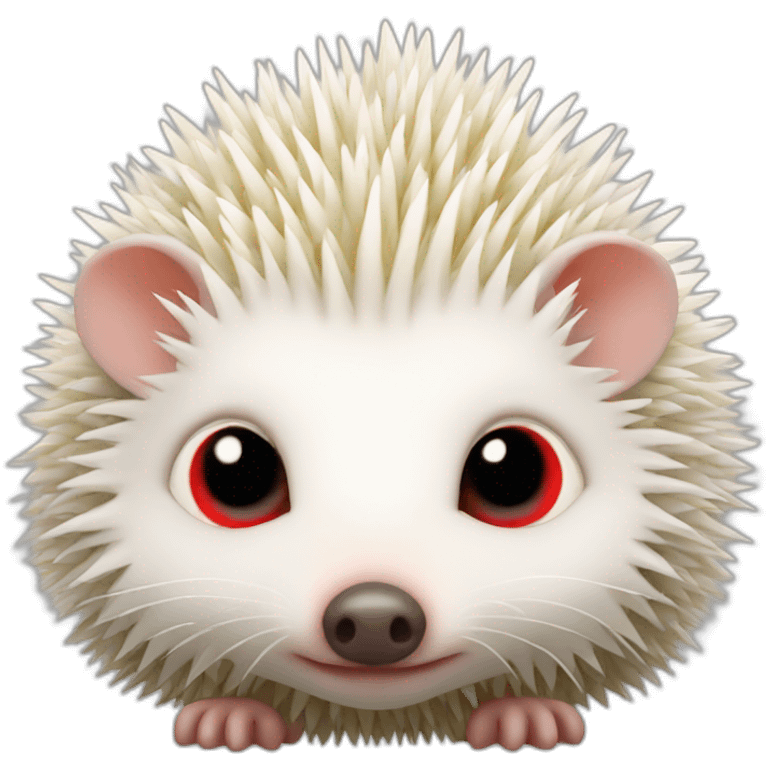 Hedgehog albino red eyes full body emoji