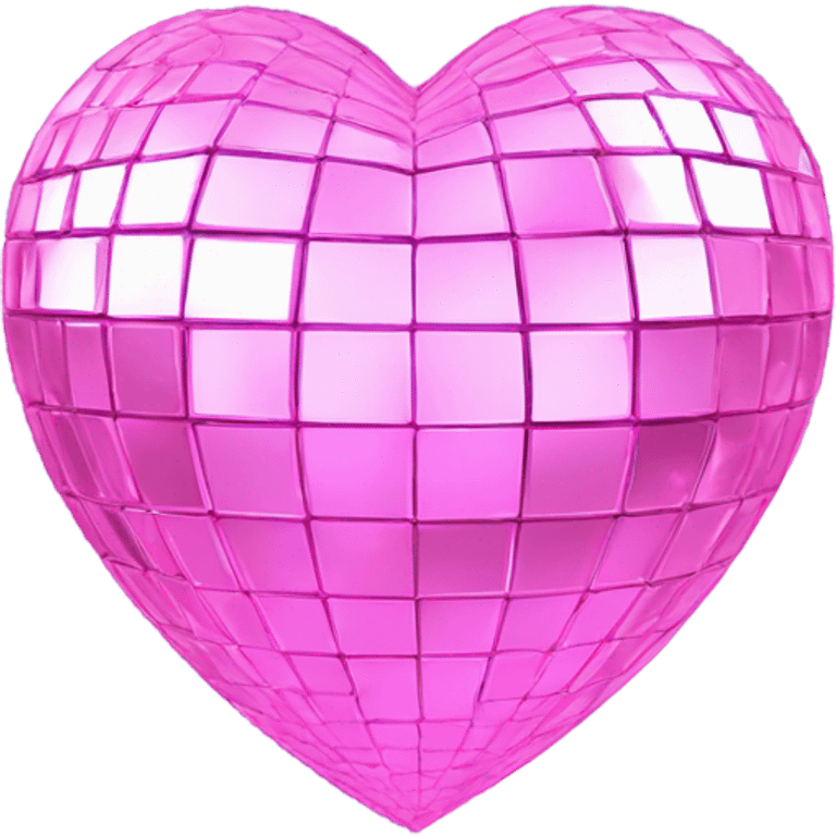 Baby pink disco ball heart that sparkles  emoji